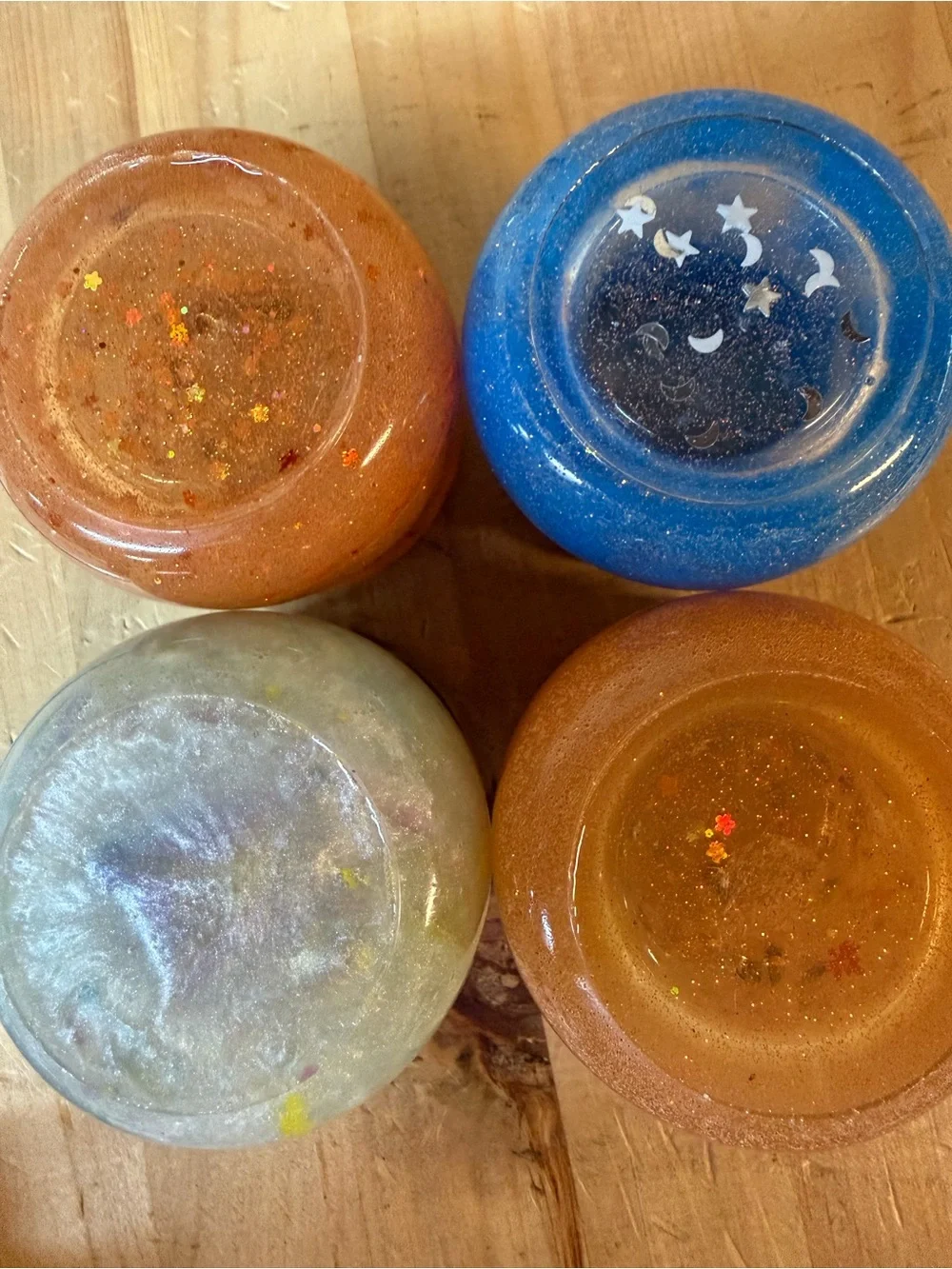 Whimsical Resin Multicolor Spice Jars Set of 4
